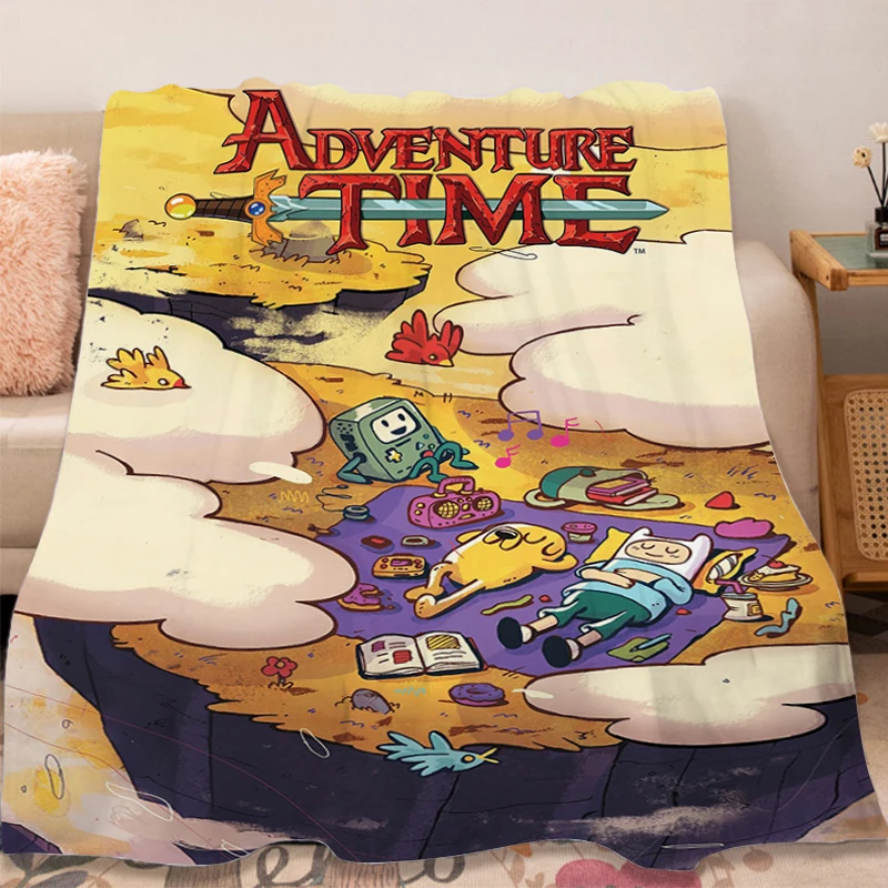 

Зимние одеяла A-Adventure Times, постельное белье из микрофибры, пушистые мягкие одеяла, одеяло королевского размера, диван, колено-кровать, флисовое одеяло для кемпинга на заказ