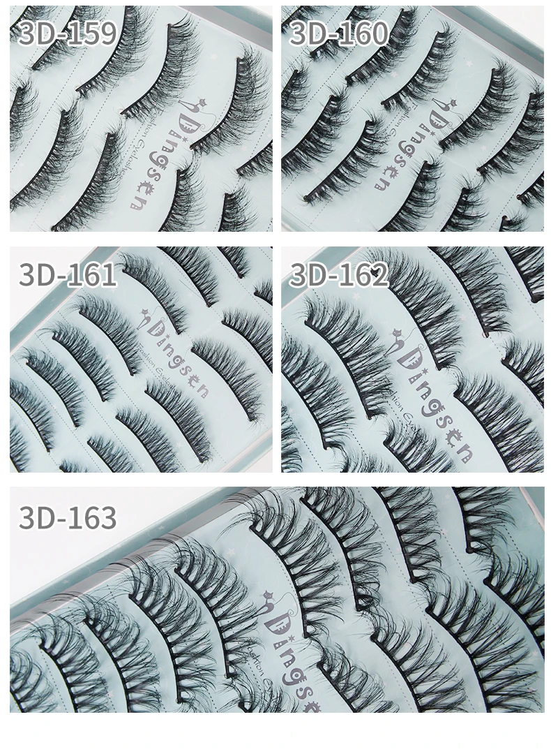 DINGSEN 10 Paar 3D Faux Mink Wimpern Natürliche Kunstwimpern Maßgeschneiderte Flauschige Weiche Voluminöse Wiederverwendbare Make-up Wimpern Bestseller – Detail 13