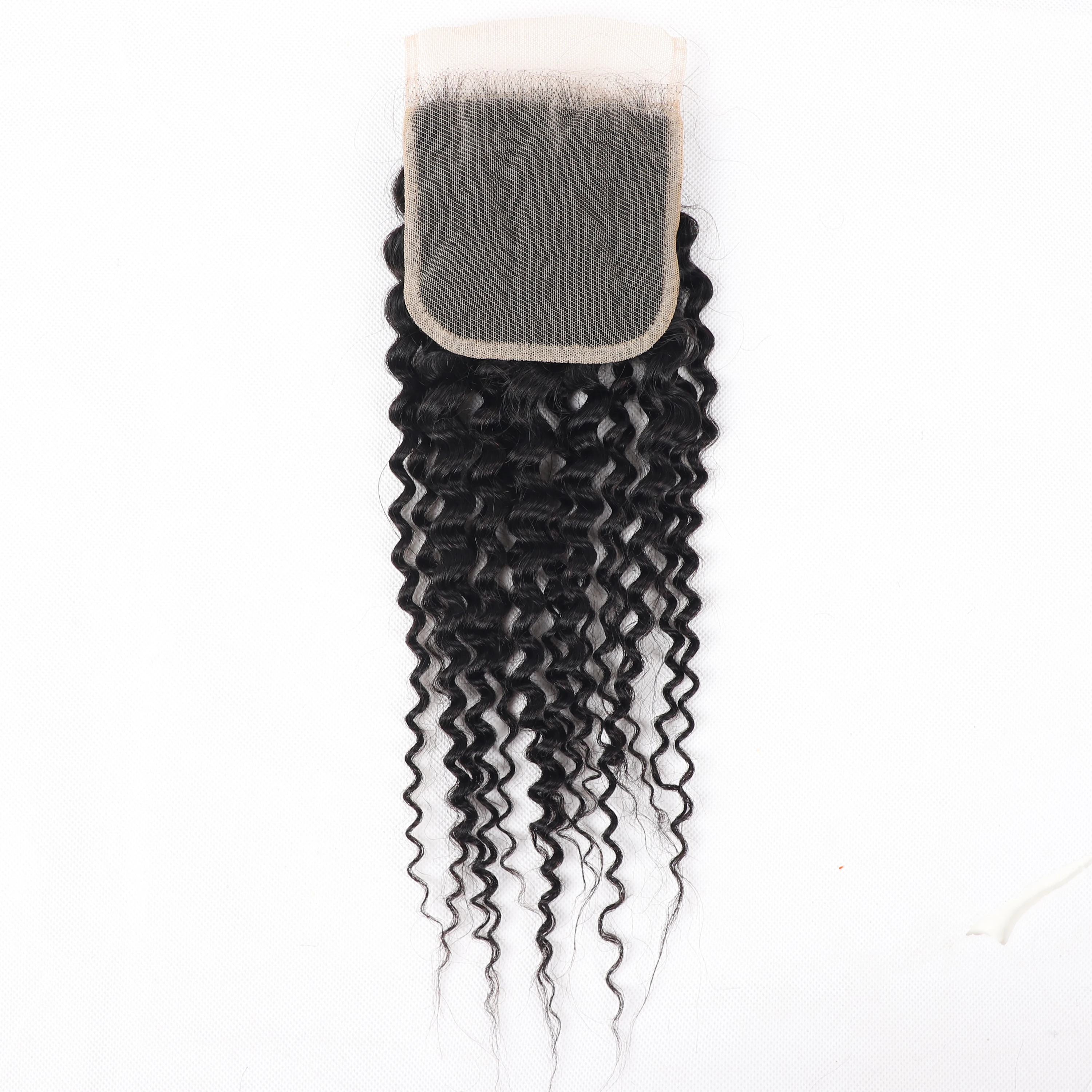Afro Kinky Curly Closure Human Hair 4x4 Free Part Closure 12-22Inch Natural Color Swiss Lace Closure 100% Human Hair Closure
