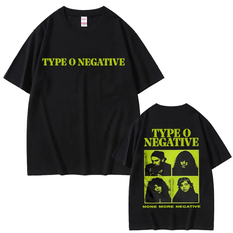 

Rock Band Type O Negative None More Negative T-shirt Men Women Vintage Gothic Metal T Shirt Male 100% Cotton Oversized T-shirts