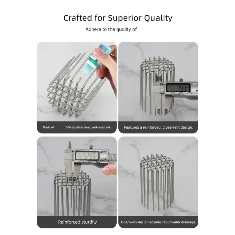 652F Stainless Steel Drain Screen Insert for Outdoor Roof and Balcony Openings, Downspout Strainer with Spring Legs