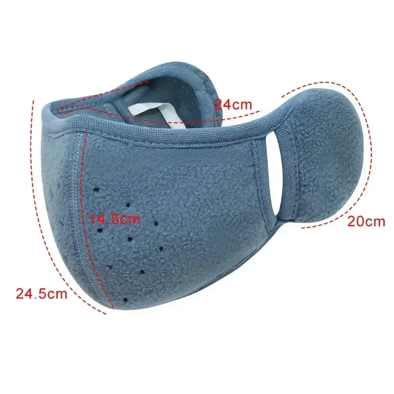 Orejeras de invierno a prueba de frío para mujer, cubierta de lana a prueba de viento para la boca, máscaras cálidas para hombre, calentador de orejas transpirable para ciclismo al aire libre