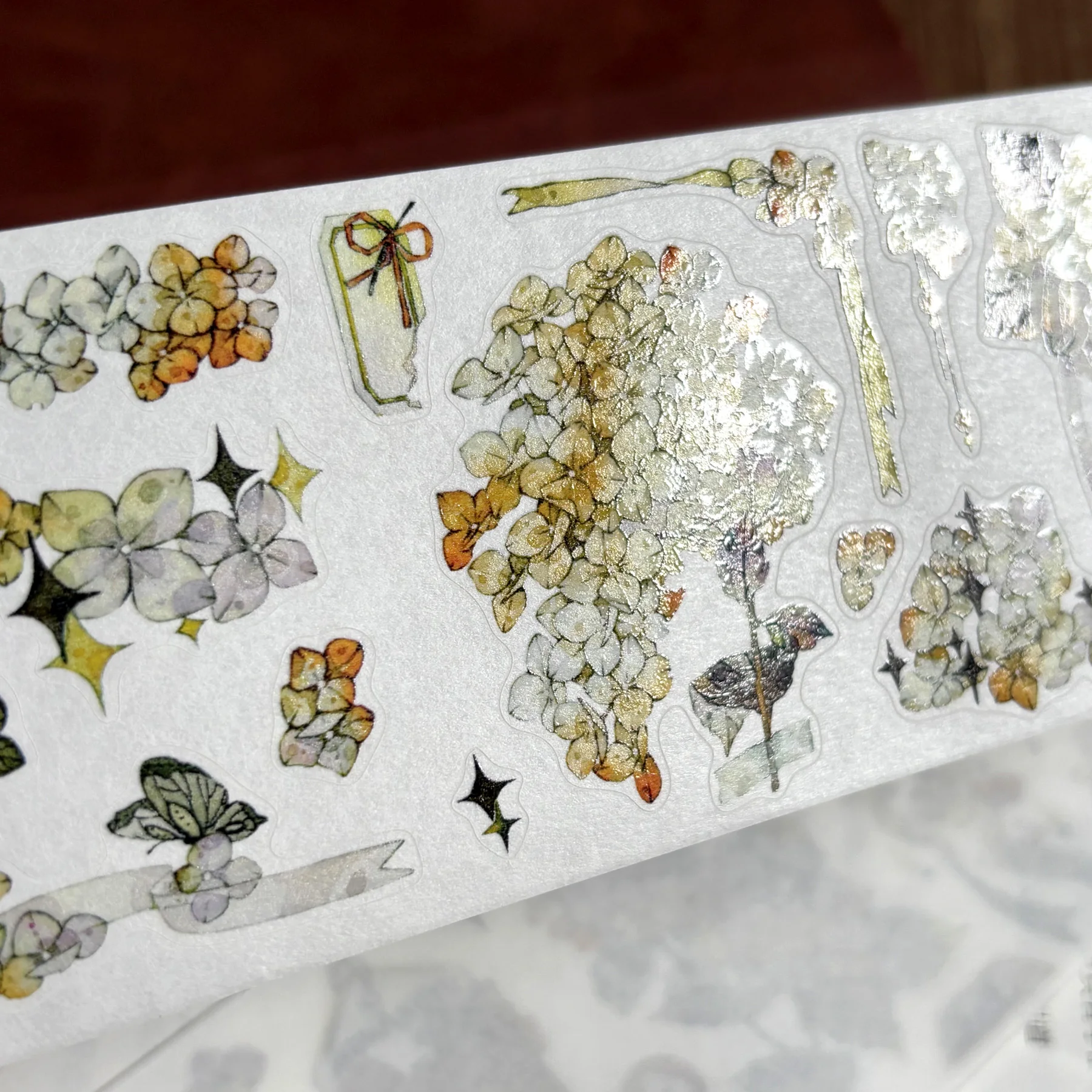 Hydrangea Floral Planner Washi Tape pet journal & Paper Die-cut Scenic Stickers