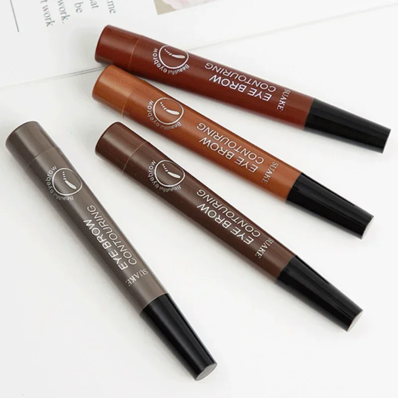 Liquid Four-pronged Eyebrow Pencil Waterproof Natural Long Lasting Fork Tip Eyebrow Tattoo Pencil Fine Sketch Eye Brow Enhancers