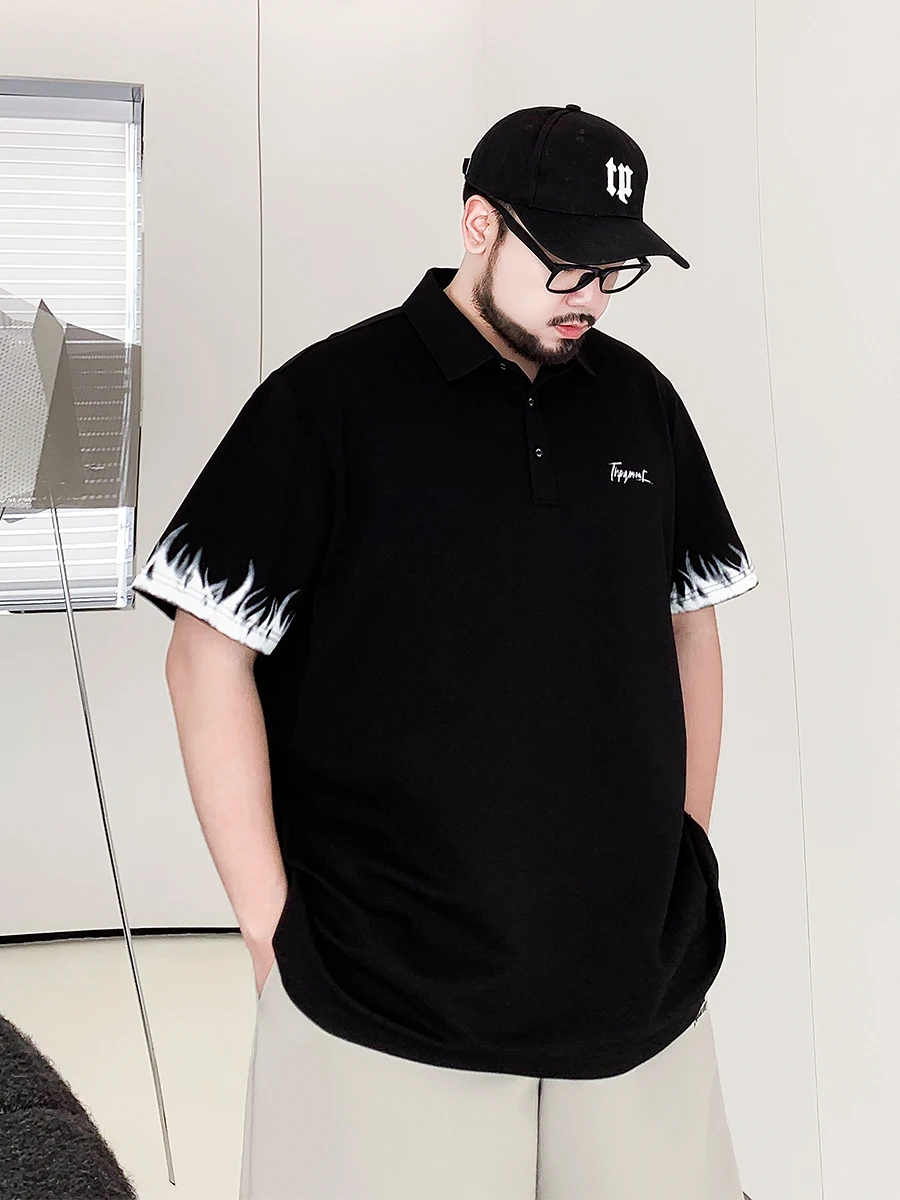 

plus Size Men's irt Summer New Sle Loose Fit ort Sve Flame Pattern Premium Quali T-irt Upperwear Polyester ...