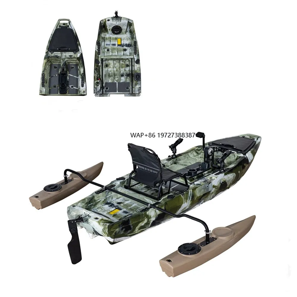 

HDPE Material Fishing Modular 2 Sections Detachable Canoe/Kayak with Propel Pedal /Motor/ Paddle Drive