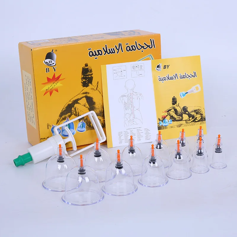 12 Pcs Arabic Vacuum Cupping Massage Cans Massager Health Cupping Set Monitors Product Cans Opener Pull Vacuum Cupping Massage