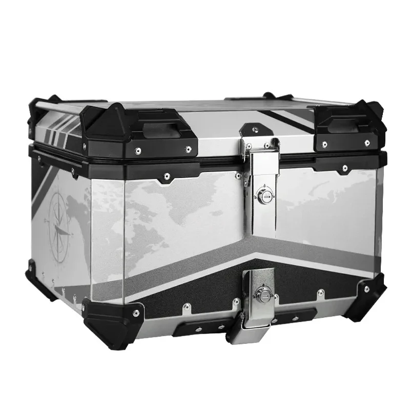 Top quality  55L Motorcycle Trunk Aluminum Alloy Quick-release Decal Style