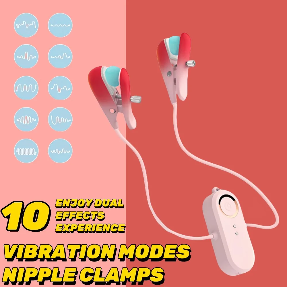 Rechargeable Wearable Nipple Clamp Vibrator for Women 2 in 1 Clitoris Stimulator Pink Massager Adult Sex Toy for Couples Silent view 6