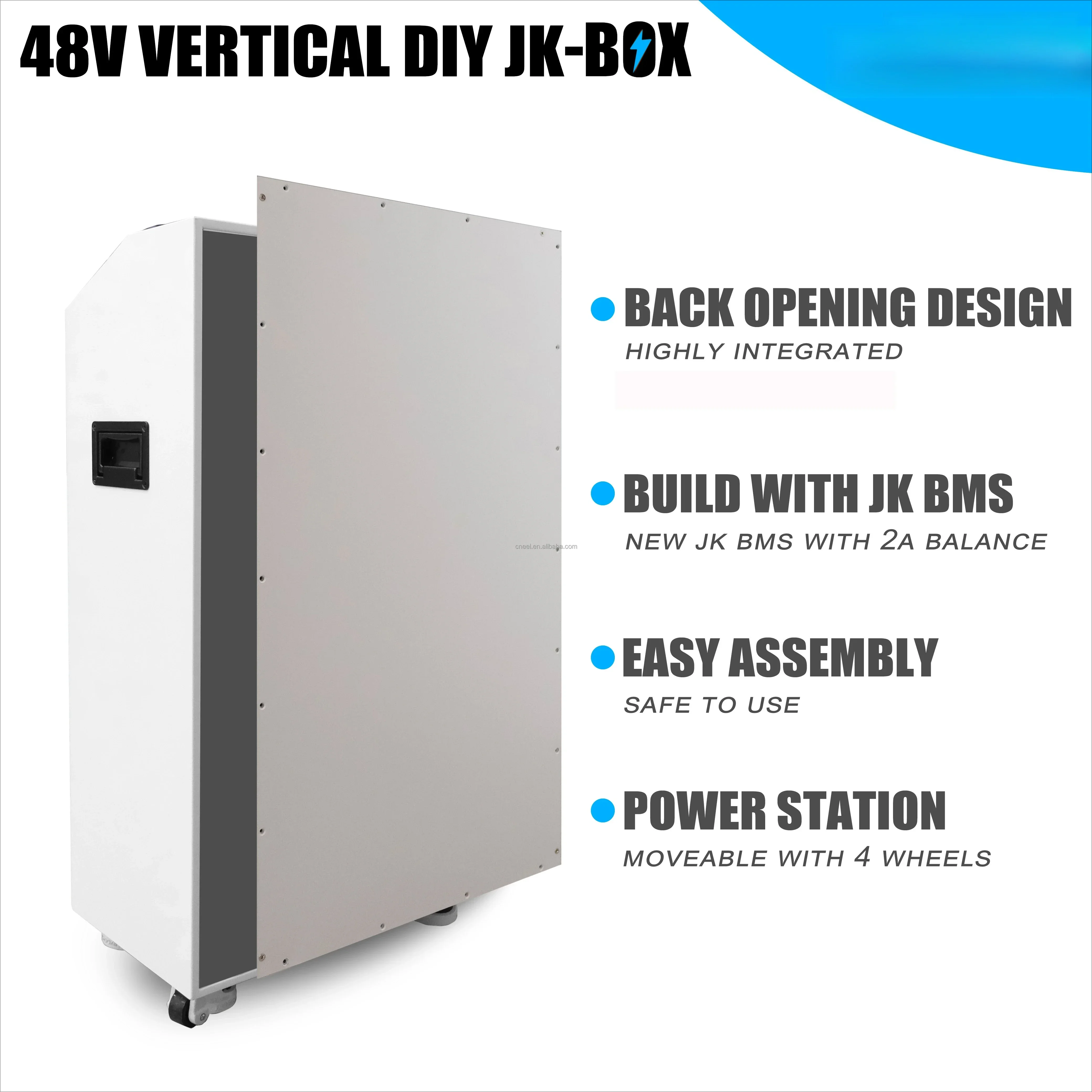 

EEL 48V DIY Battery Case 280Ah/304Ah/314Ah with Smart BMS JK Pb2A16S20P Vertical 15Kwh Capacity for Solar Energy Storage