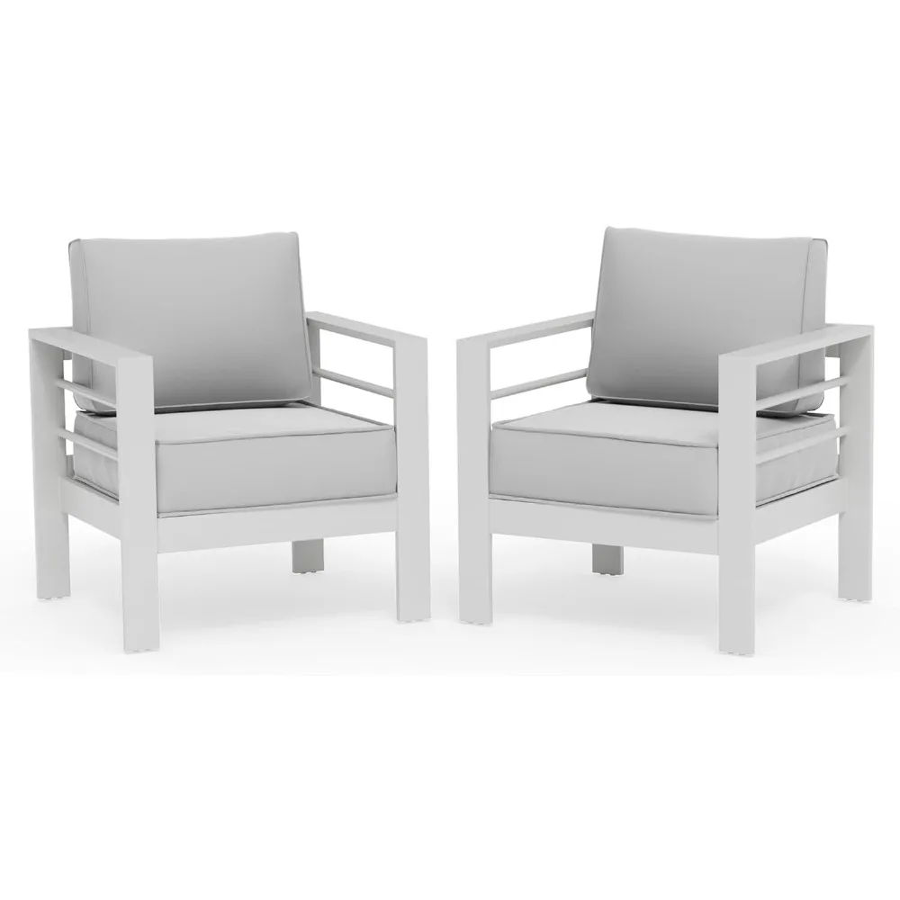 

Диван для патио, алюминиевый стул для мебели для патио, толщина 5 дюймов, подушка для уличного сидения на балконе (в комплект входит водонепроницаемый чехол)