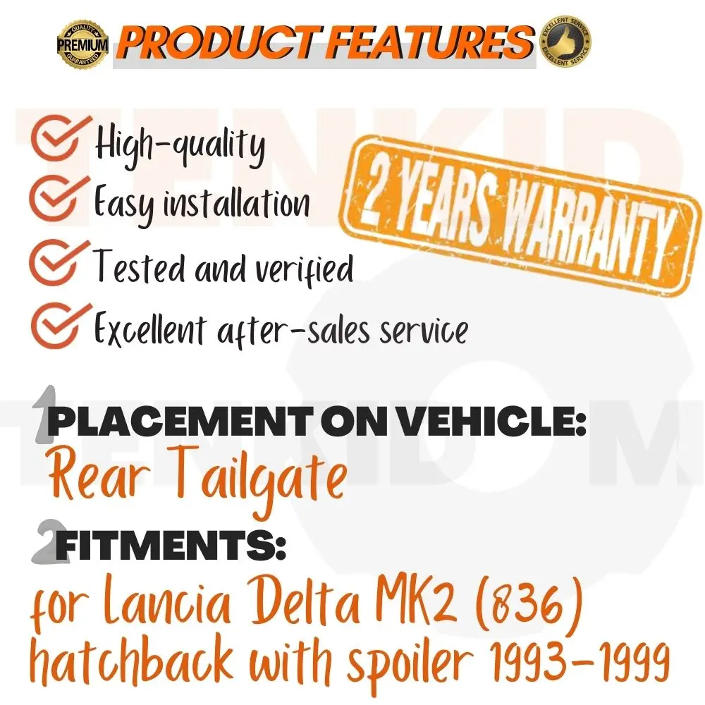 

Lift Supports for Lancia Delta MK2 (836) hatchback with spoiler 1993-1999 Tailgate Dampers Shocks Springs Arm Props Shocks