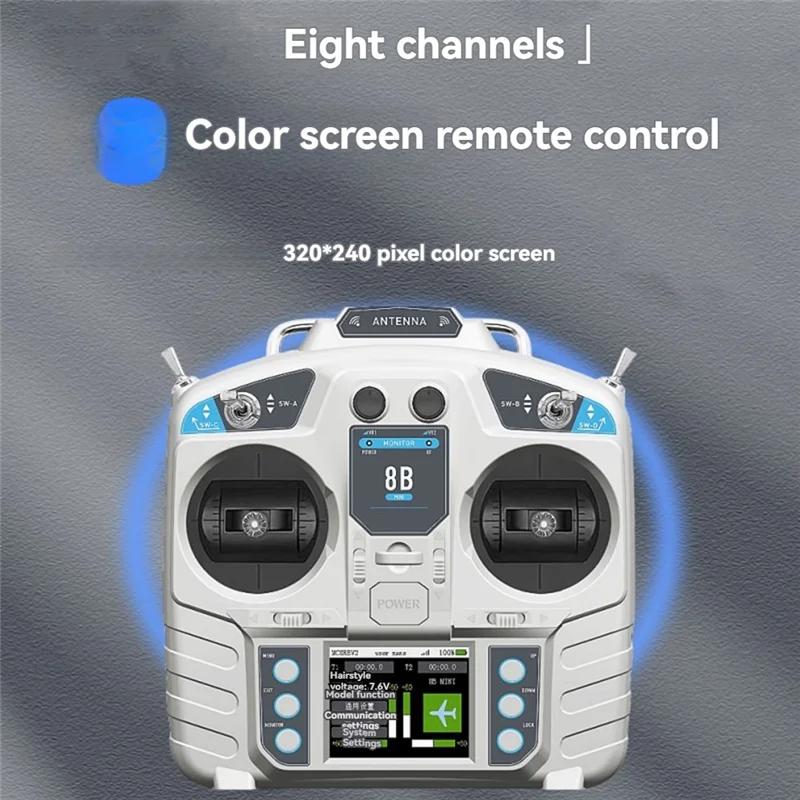 -September MC8B MINI 2.4G 8Ch RC Transmitter With MC8RE-V2 Receiver Radio System For RC Airplane Aircraft Boat Car And More Righ