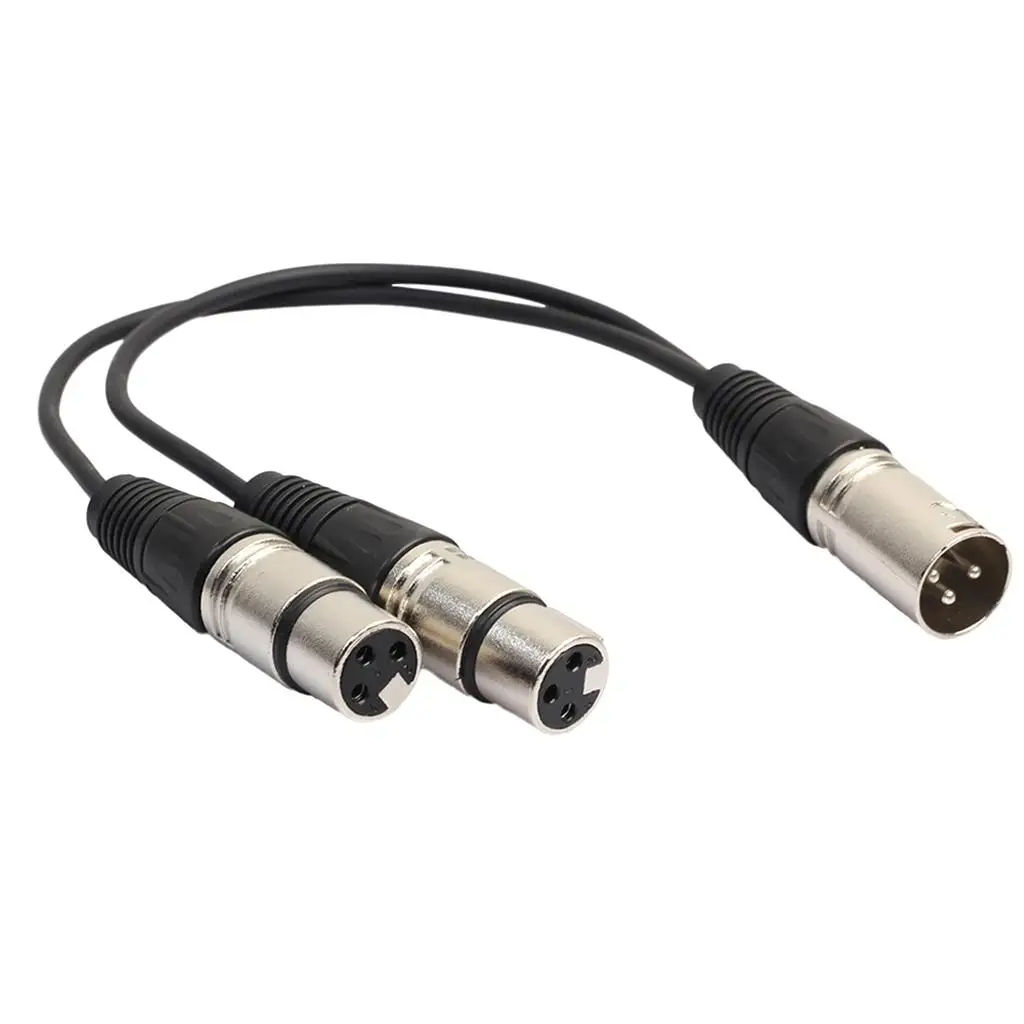 XLR Mic Audio Y Splitter Cable Mic Microphone Lead Cord,3 Pin Male To 2 Female Splitter Adapter 0.3m