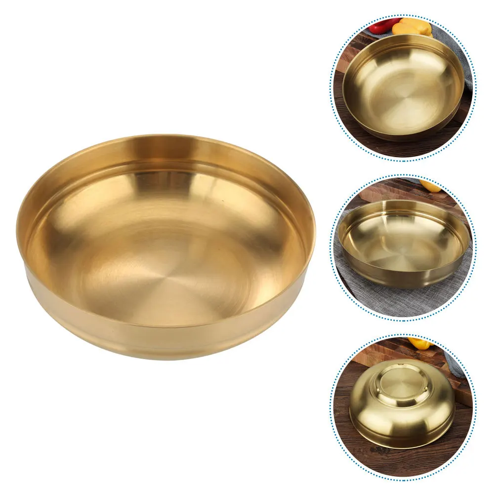 1Pcs Stainless Steel Korean Style Noodle Bowl Multipurpose Tableware Home Kitchen Use Exquisite Detail Photo Prop