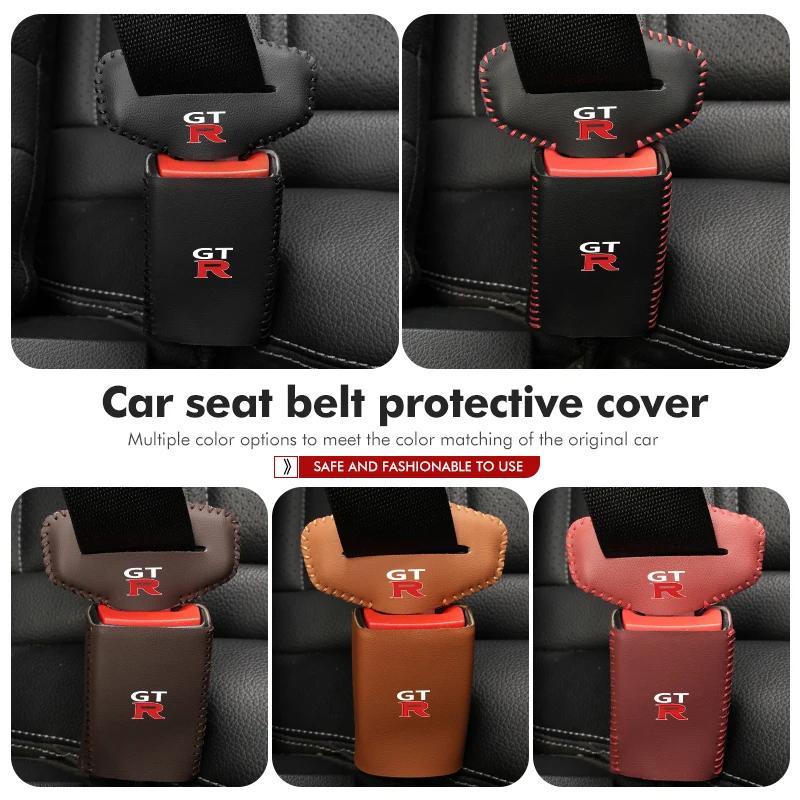 Car Seatbelt Buckle Protector Leather Anti Scratch Interior Guard For Nissan GTR C210 R30 GTS-R R33 R34 GT-R R35 Nismo