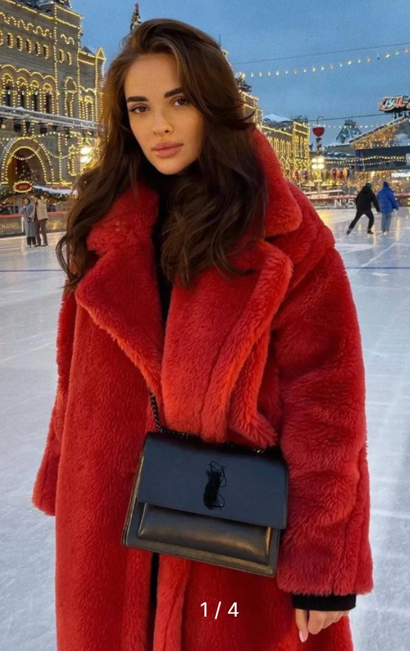 Fashion 2025 winter luxury  long Teddy high quality faux fur coat oversize fur with wool fibers quality teddy fashion coat