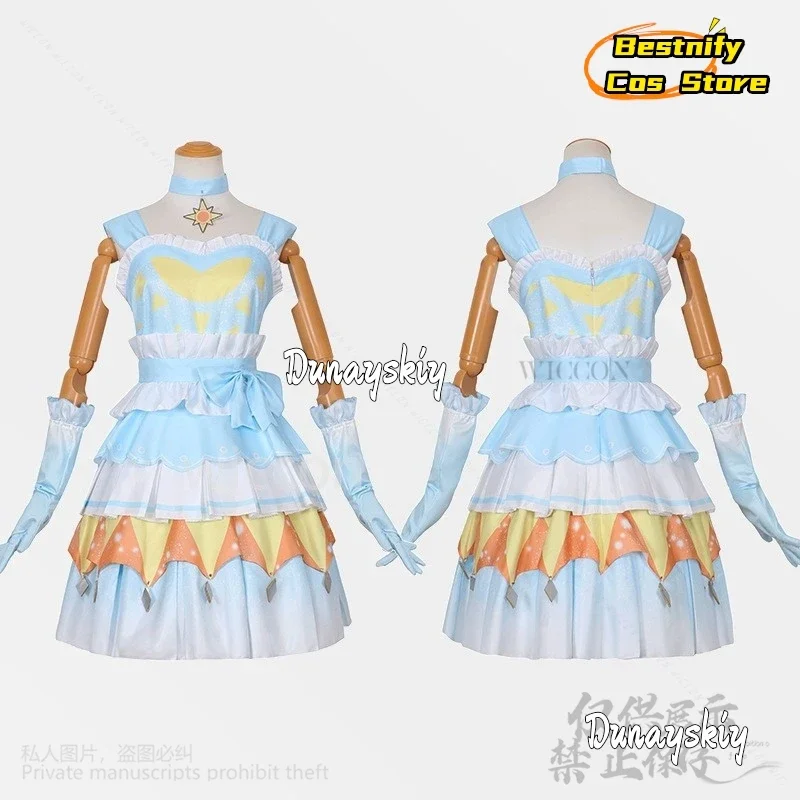 コスプレキリヤアオイアニメアイカツ！コスプレ日本のアイドルかわいい女の子コスチュームケーキドレスアクアブルーロリータ素敵なかわいいJirai Kei пла