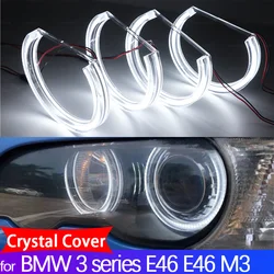 for BMW 3 Series E46 316i 318i 320d 320i 323i 328i 330i 325xi 330d Crystal White LED Angel Eye Kit  Daytime Running Light