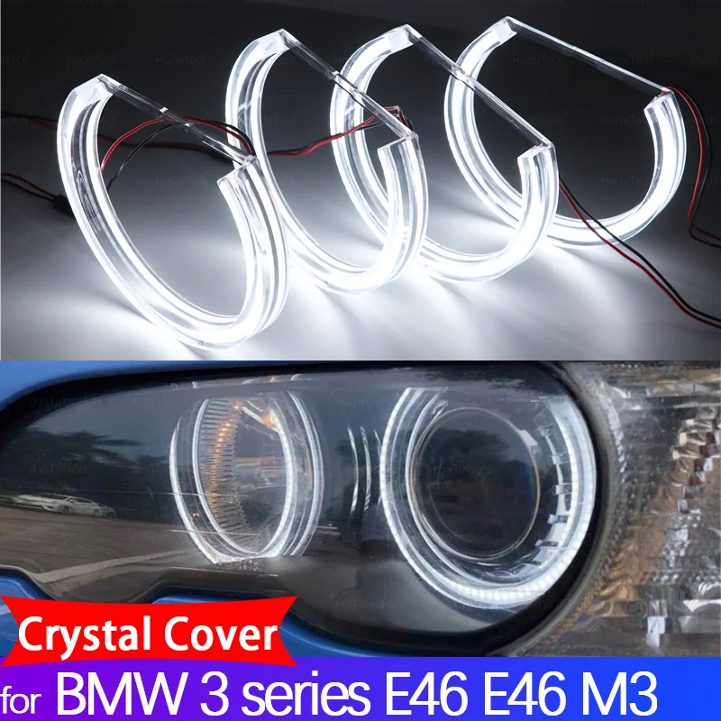 for BMW 3 Series E46 316i 318i 320d 320i 323i 328i 330i 325xi 330d Crystal White LED Angel Eye Kit  Daytime Running Light