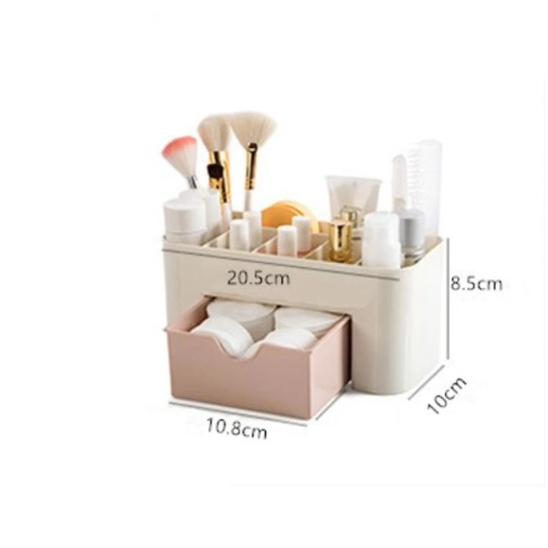 Makeup Organizer Storage Box With Drawer Cotton Swab Stick Storage Case Lipstick Organizer Brush Holder Makeup Acrylic Plastic