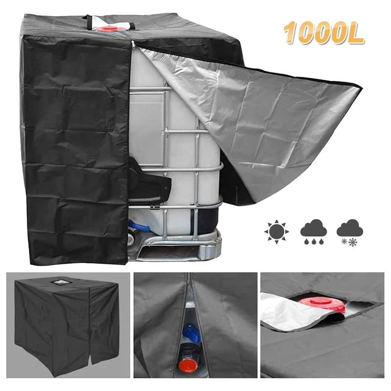 ABGR-3X 210D Waterproof Dust Cover Rainwater Tank Oxford Cloth UV Protection Cover Garden Water Tank Cover