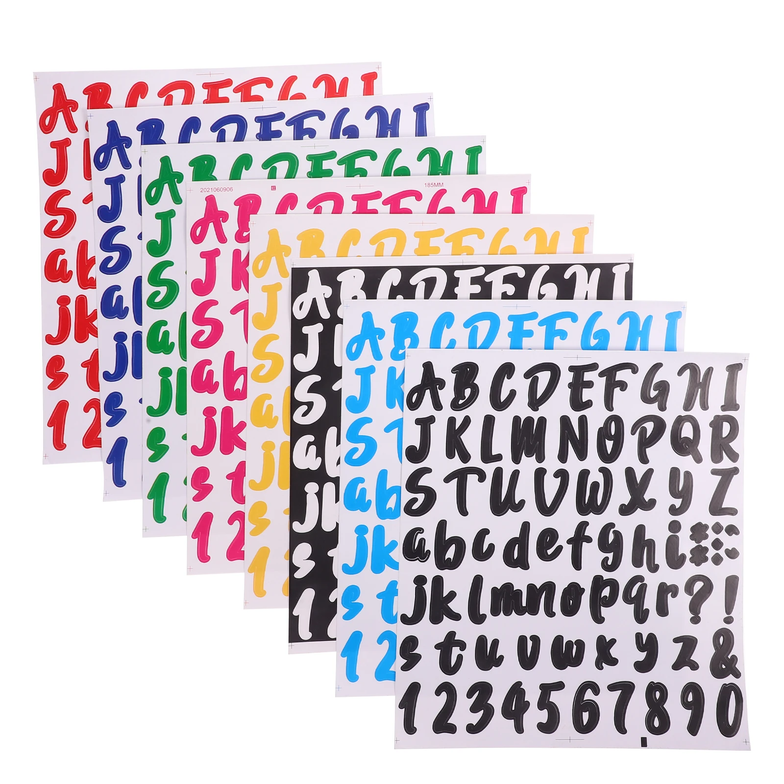 

8 Sheets Pvc Letter Stickers Colored Mailbox Decals Self-Adhesive Waterproof Outdoor Stick On Letters For Doorplate Garbage Bins