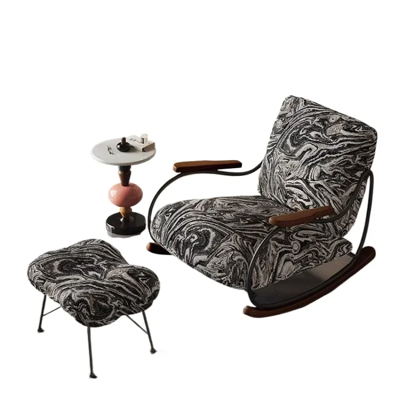 

Italian rocking chair retro style living room sofa single balcony home leisure lazy recliner