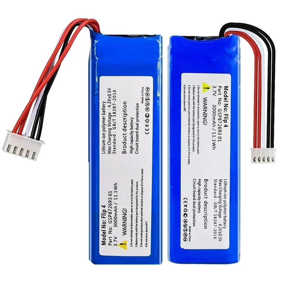بطارية PURFIELD 3.7 فولت لبطاريات JBL Flip 4 3000 مللي أمبير في الساعة القابلة لإعادة الشحن GSP872693 01 لمكبر الصوت JBL إصدار خاص بطارية ليثيوم