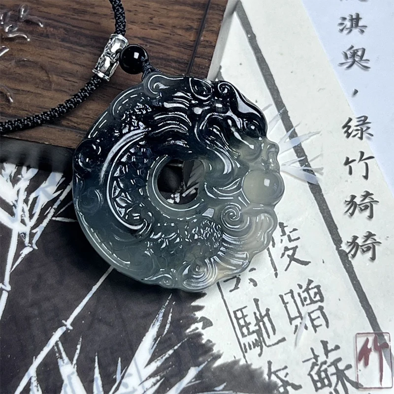 Chinese Style Dragon Phoenix Pendant Necklace For Women Girls Lucky Exorcise Evil Spirits Safety Auspicious Charms Necklace