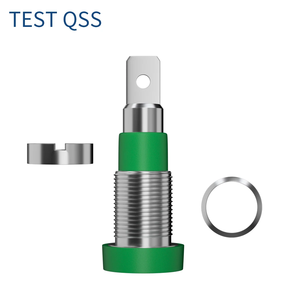 QSS 10PCS 4MM Banana Socket Binding Post Nut Banana Plug Jack Electrical Connector Terminal Test Hole DIY Parts Q.40012