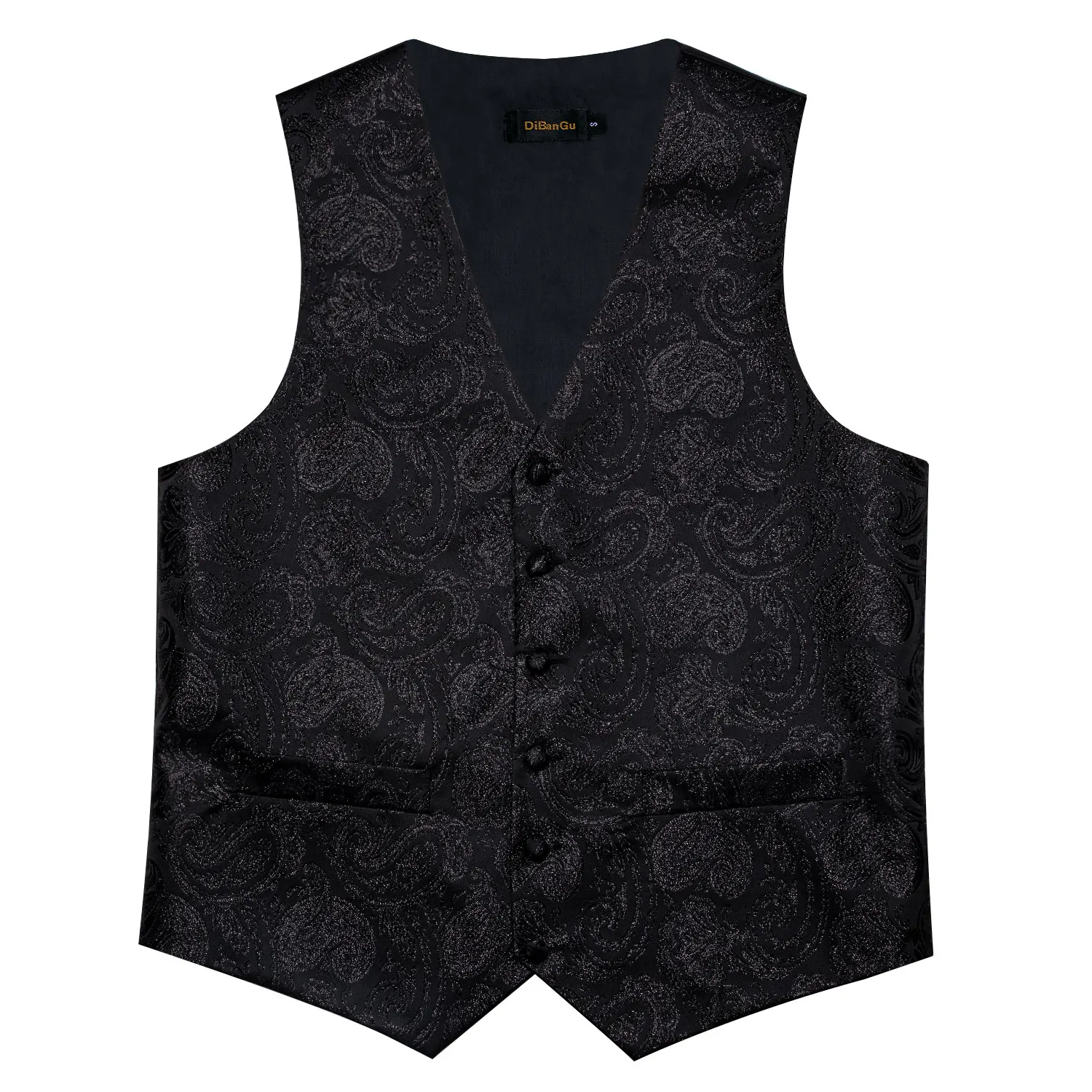 Luxury Paisley Men\'s Suit Vest Black Pink Red Wedding Prom Tuxedo Waistcoat Necktie Handkerchief Cufflink Sleeveless Jacket Vest