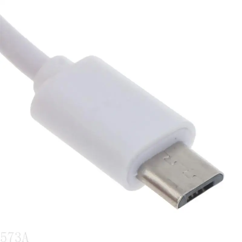 573a 1 pc 25cm/100 micro USB mannelijk tot micro mannelijke converter otg adapter datakabel witte kleur