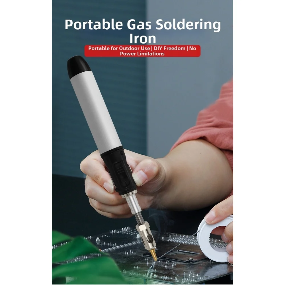 Portable Butane Gas Soldering Iron Pen With Adjustable Flame Tip For Electronic Repair DIY Welding Tool Lightweight Quick Heat