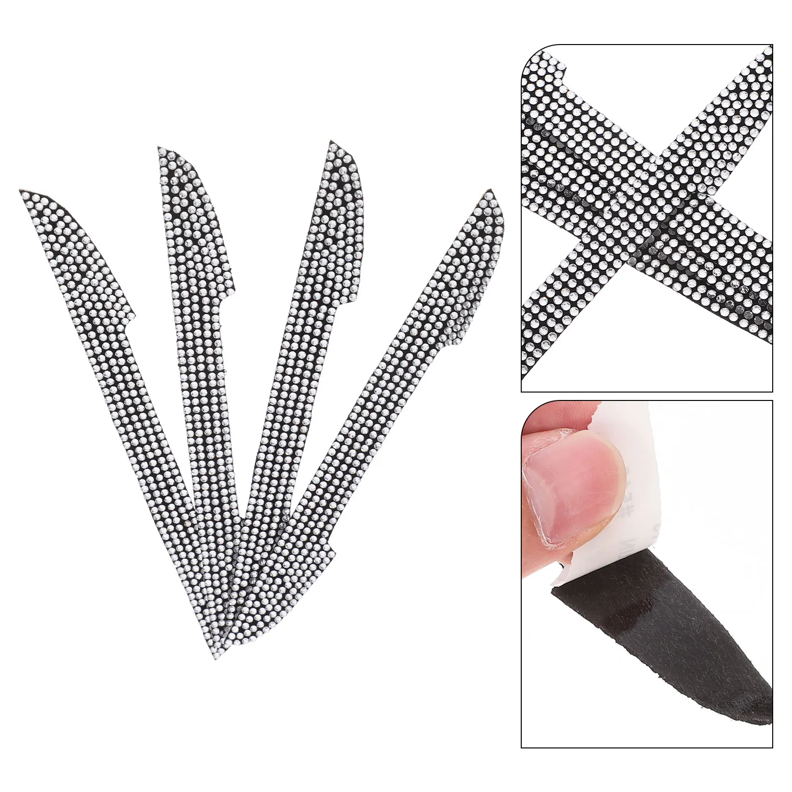 

4 Pcs Door Handle Protective Film Car Protector Trim Diamond Edges Guards Sticker Cover