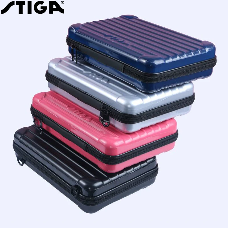 Original STIGA Table Tennis Case Ping Pong Hard Shell Square Bag Sport Bag For Table Tennis Racket Cover Bag For 2 Rackets