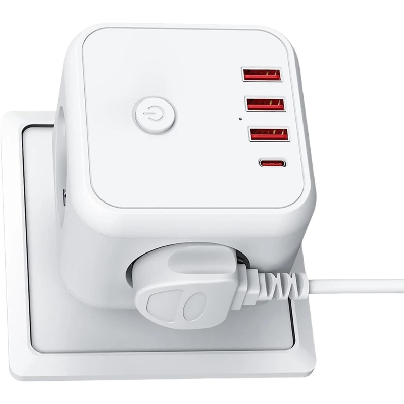 มัลติฟังก์ชั่นเยอรมัน Cube Power Strips แบบพกพา Designings ปลั๊กผนังพร้อม USB และ Wirel ชาร์จสำหรับของขวัญท่องเที่ยว