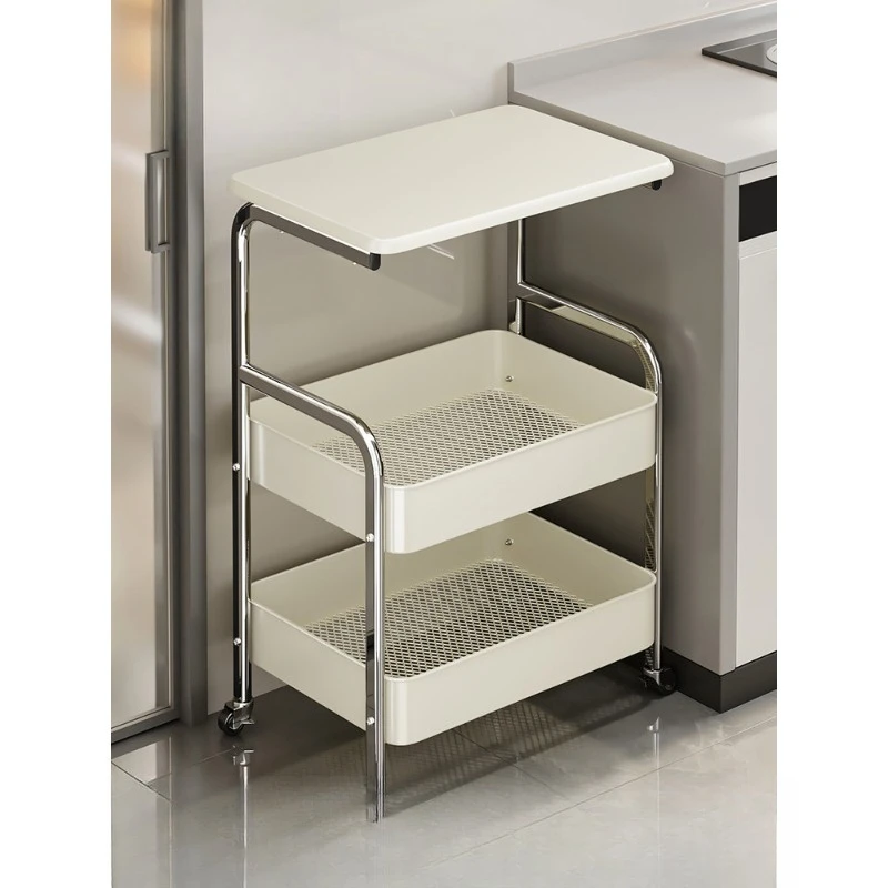 Multi-Function Rolling Kitchen Cart - 4-Tier Fruit & Vegetable Storage Rack with Locking Wheels for Home
