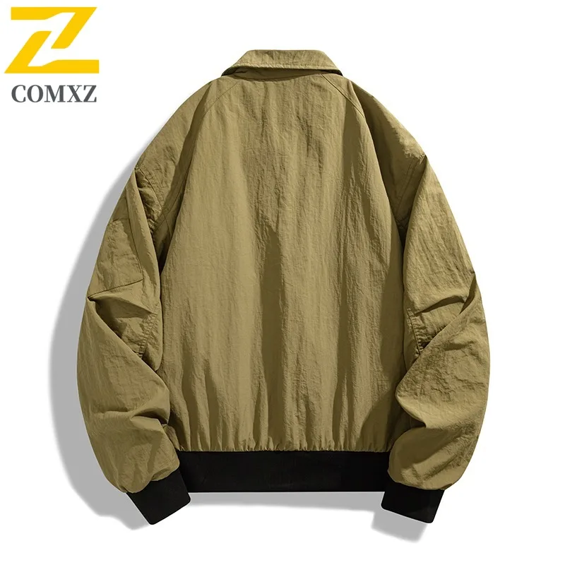 COMXZ Mens Jacket New Camping Waterproof Windproof Coat Leisure Solid Color Outdoor Mountaineering Hiking Autumn Garment