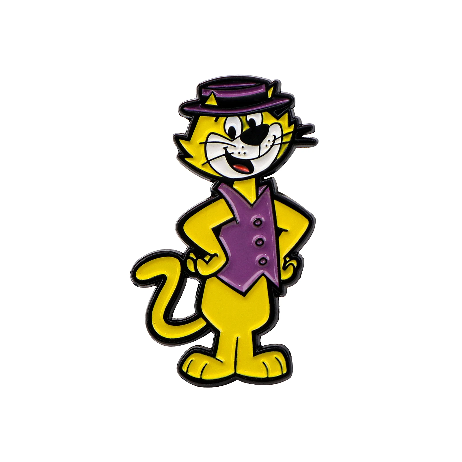 Cartoon TV Yellow Hat Cat Lapel Pins for Backpack Brooches for Clothing Badges Enamel Pin Jewelry Accessories Gifts for Kids