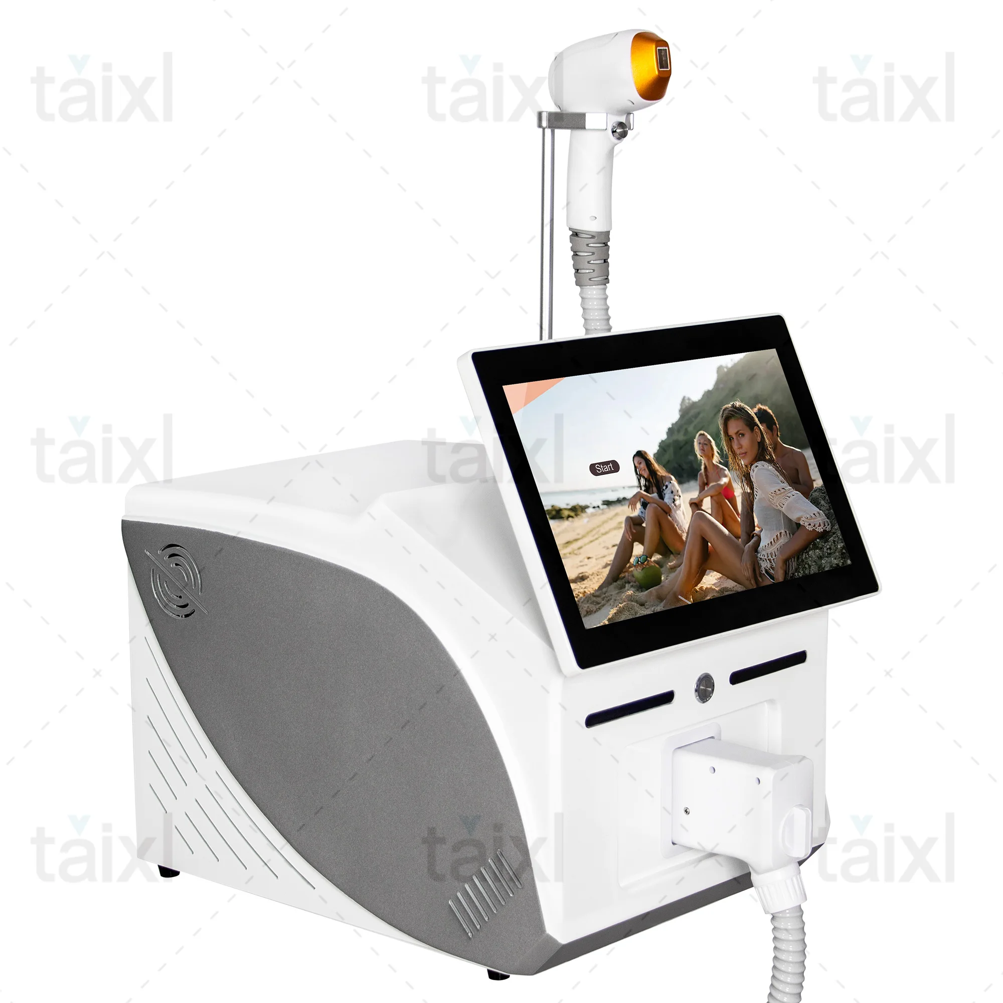professional portable 3-wavelength diode laser hair removal -755/808/1064 nm, cold but painless hair removal permanent effe