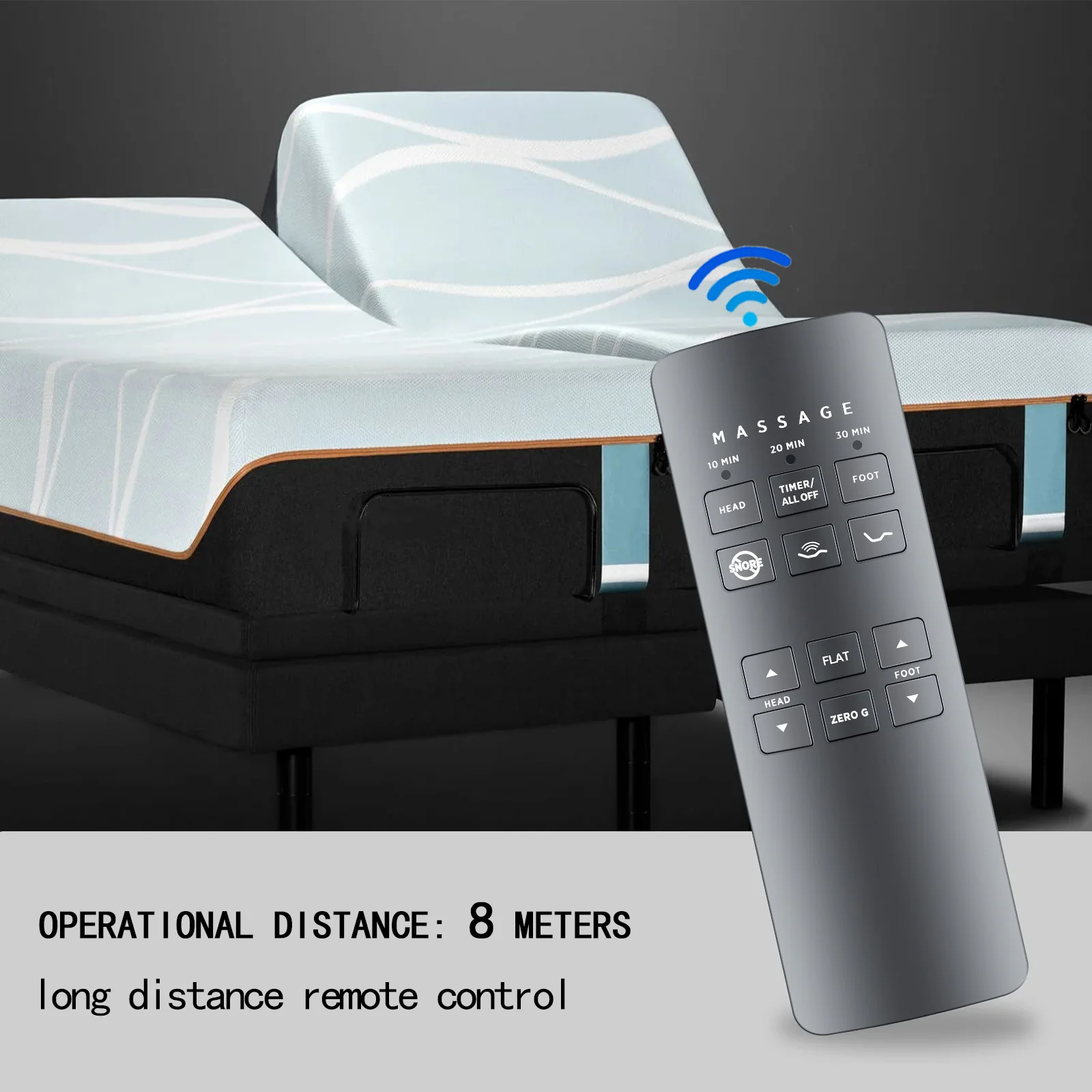 جهاز تحكم عن بعد جديد لـ TEMPUR-PEDIC ​ JLDK.27.03.06 RF258B وسرير تدليك قابل للتعديل