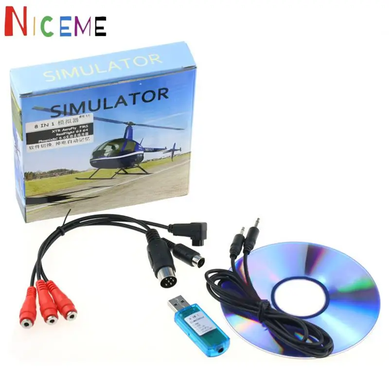 

All-round RC USB Flight Simulator With Cables All round 8ch Dongle RF9.5 RF8 Phoenix 6.0 Golden Warrior Simulation