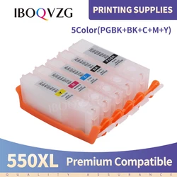 IBOQVZG PGI-550 CLI-551 Refillable Ink Cartridge With ARC Chips For Canon MG5450 MG5550 MG6450 IP7250 MX925 MX725 IX6850 PGI550