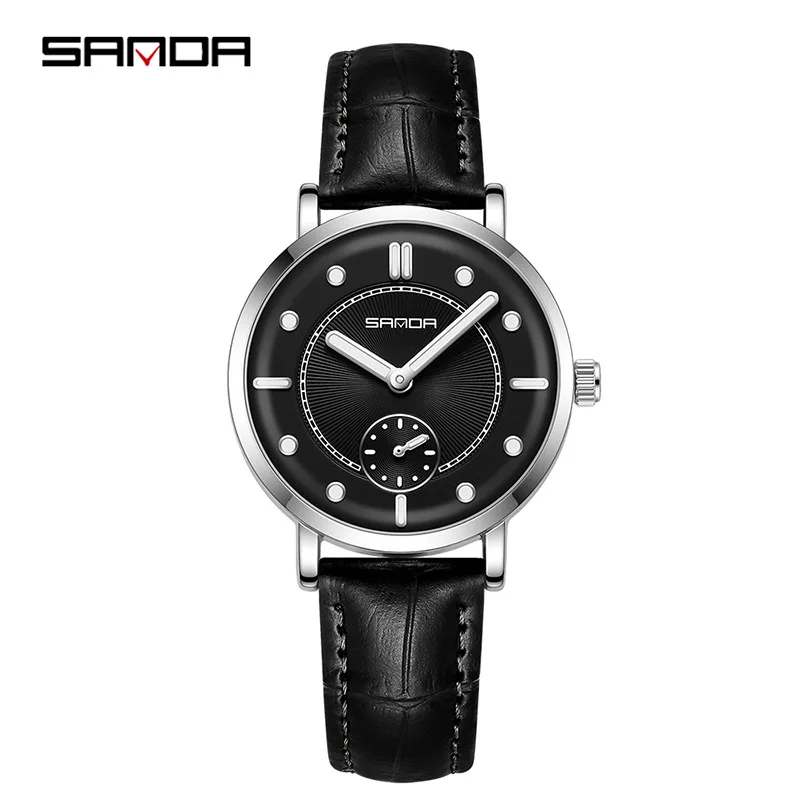 SANDA 1140 Quartz Watch Fashion Simple Waterproof Belt Women's Watch Night Light Trendy Wristwatch for Ladies