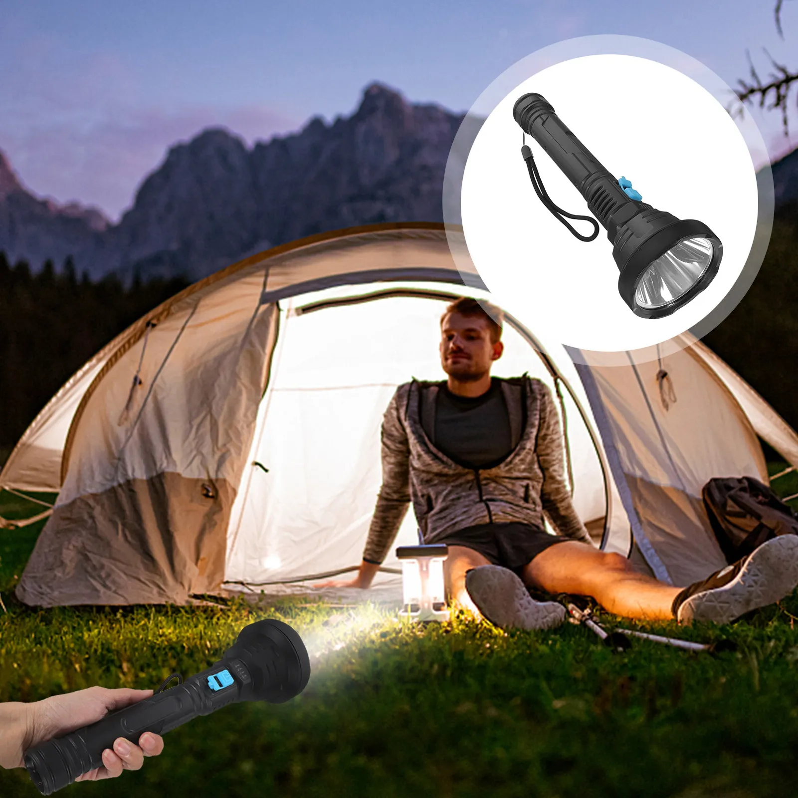 

USB Rechargeable LED Flashlight Portable Compact Outdoor Light Ultra Bright Small Torch Camping Hiking Fishing Emergency Use