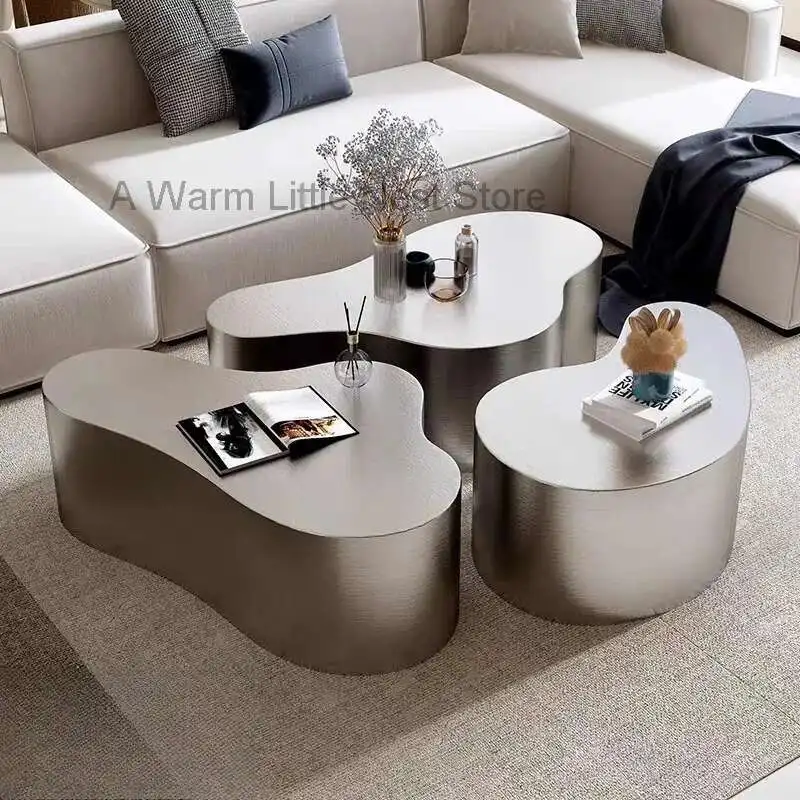 

Creativity Metal Coffee Table Industrial Clear Modern Service Coffee Table Decoration Light Luxury Couchtisch Home Furniture