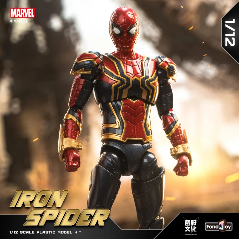 FondJoy – figurine originale Marvel, série d'assemblage 1/12 Iron Spider-Man, modèle d'assemblage, cadeau pour garçons, ornements de collection