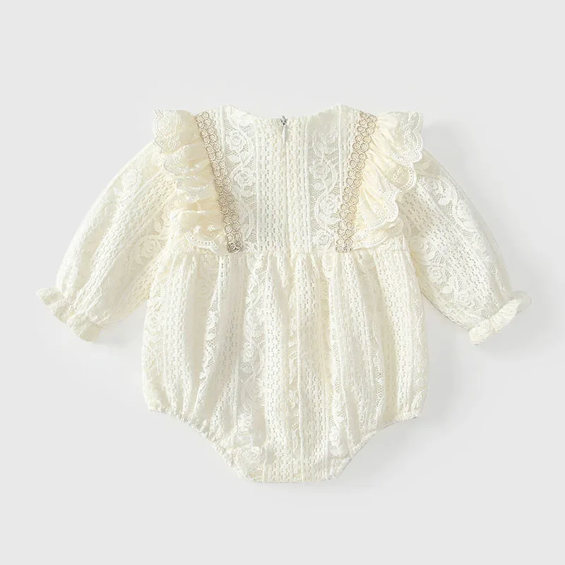 2Piece Spring Autumn Jumpsuits Korean Fashion Cute Bow Lace Bow Princess Girls Bodysuit Newborn Items Baby Boutique Clothes B285