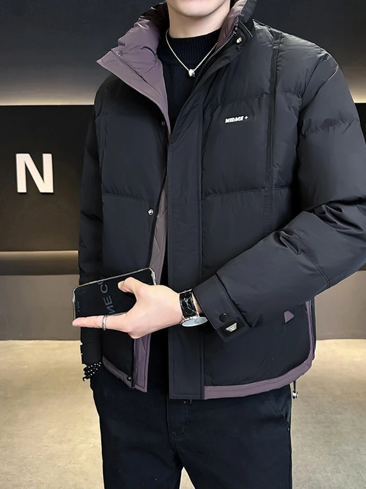 

Мужская пуховая куртка Raidy Boer: осенне-зимняя, утепленная, в стиле пэчворк, с цветовыми блоками, больших размеров, однотонная, на молнии